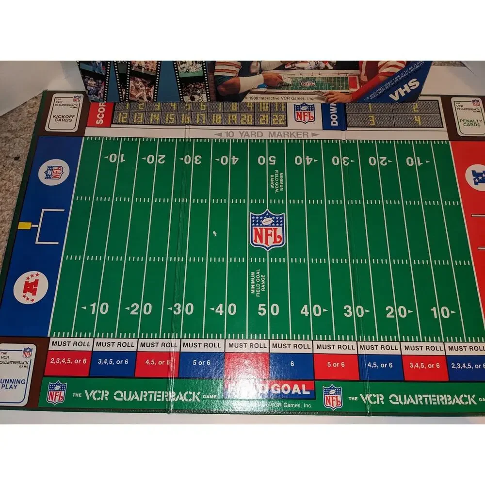 NFL Football VCR Quarterback Game VHS Board Game 1986 Team Never Played